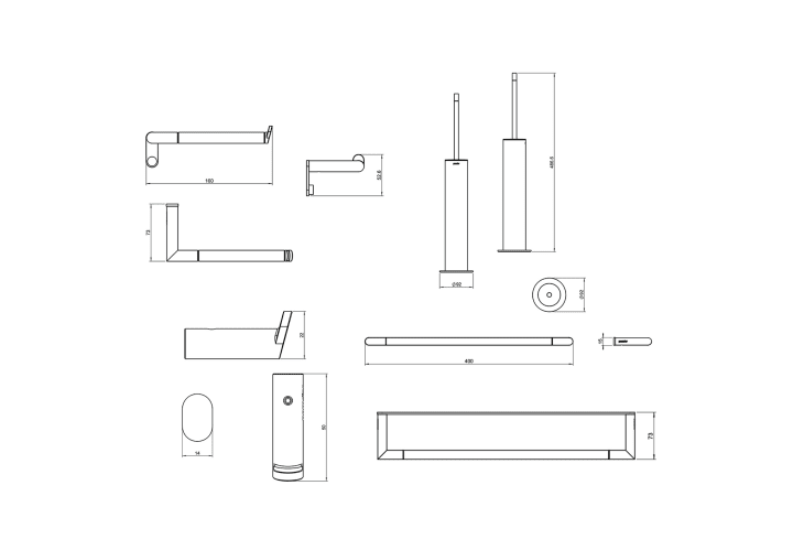 Conjunto de accesorios de baño Cosmic Micra Croquis 6