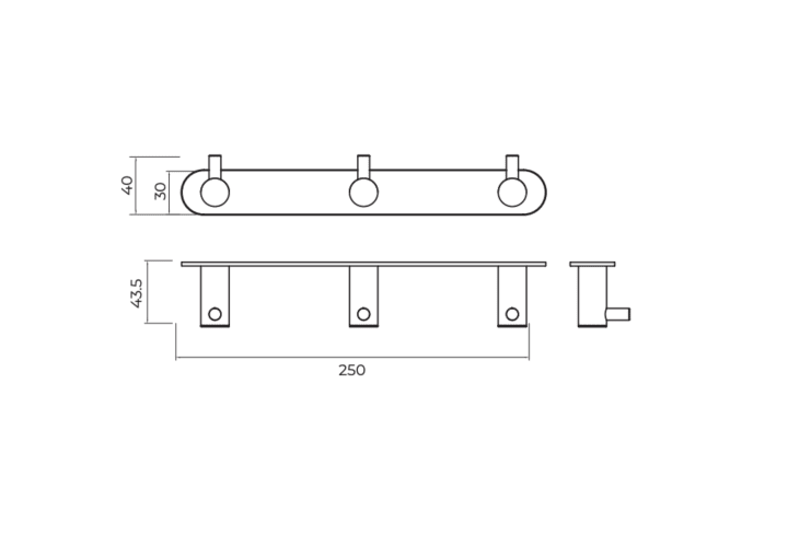 Percha de baño triple Medimex Essential Croquis 7