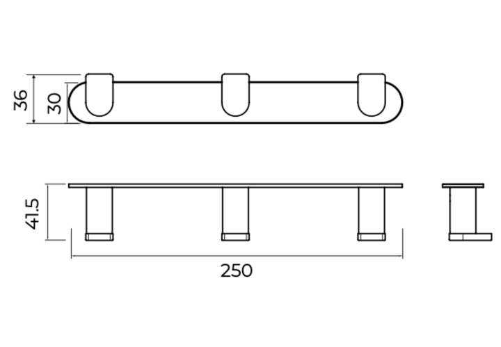 Percha de baño triple Medimex Practic Croquis 7