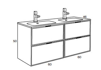 Conjunto mueble de baño Sanchis Kubik Croquis 6