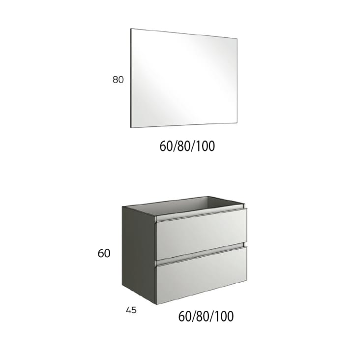 Conjunto mueble de baño Bruntec Basic Croquis 5