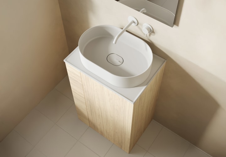 Mueble de baño con encimera solid surface fondo reducido Royo Bassi Detalle 17