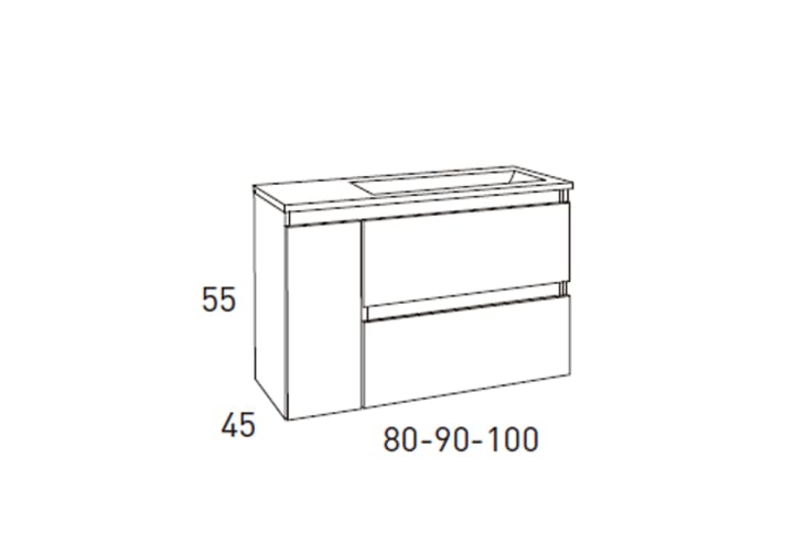 Conjunto mueble de baño Viso Box Croquis 11
