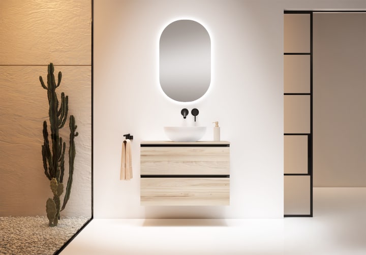 Mueble de baño con encimera de MDF Hidrófuga de madera Visobath Granada Principal 1