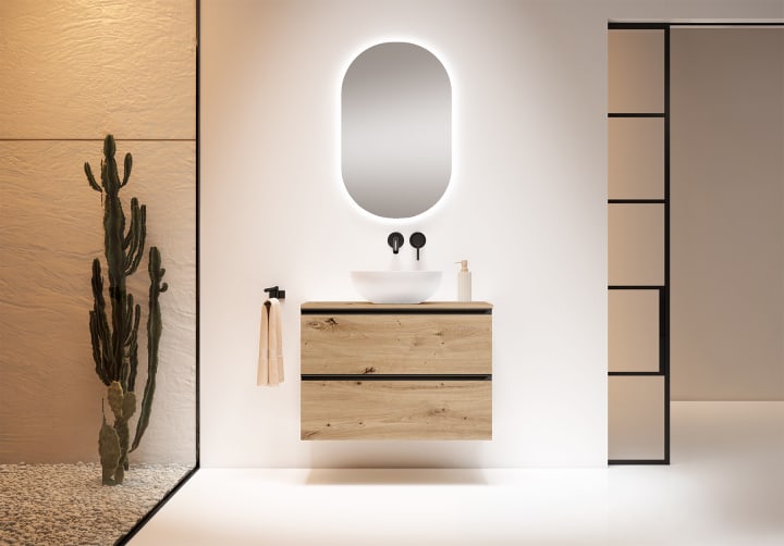 Mueble de baño con encimera de MDF Hidrófuga de madera Visobath Granada Principal 2