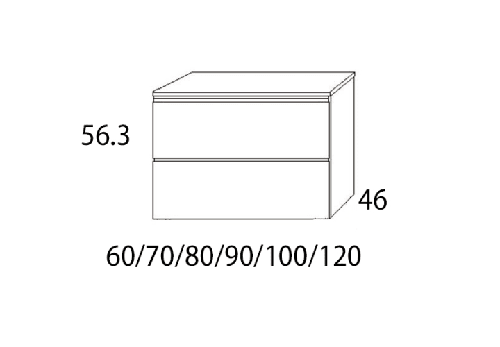 Mueble de baño con encimera de MDF Hidrófuga de madera Visobath Granada Croquis 8