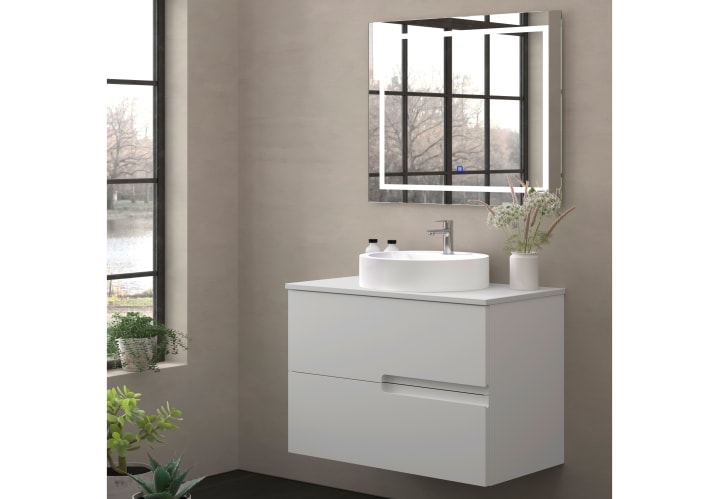 Mueble de baño con encimera piedra compactada mismo color Bruntec Lia colores Principal 4