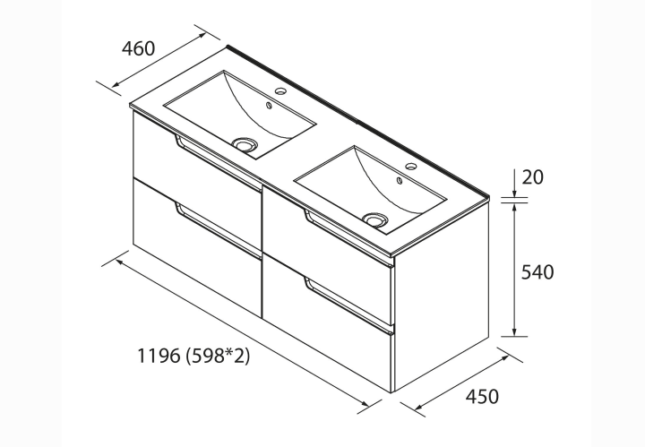 Conjunto mueble de baño Salgar Vima Croquis 7