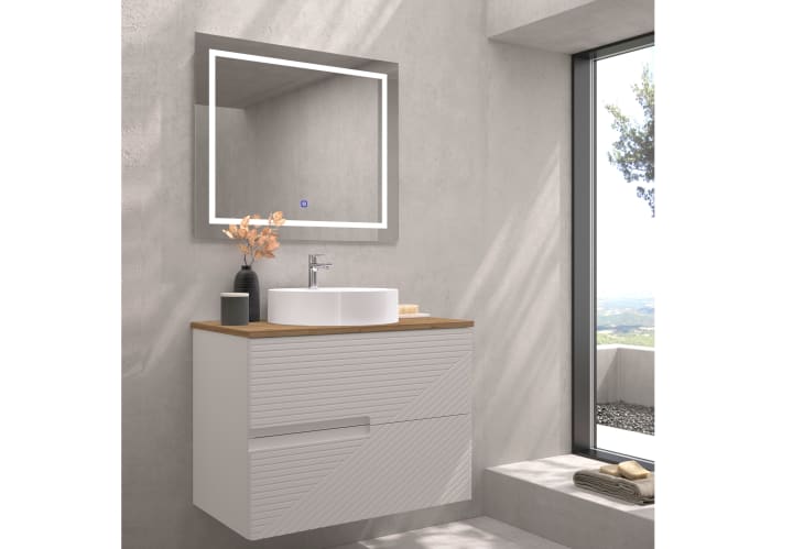Mueble de baño con encimera de madera Bruntec Limo colores Principal 2