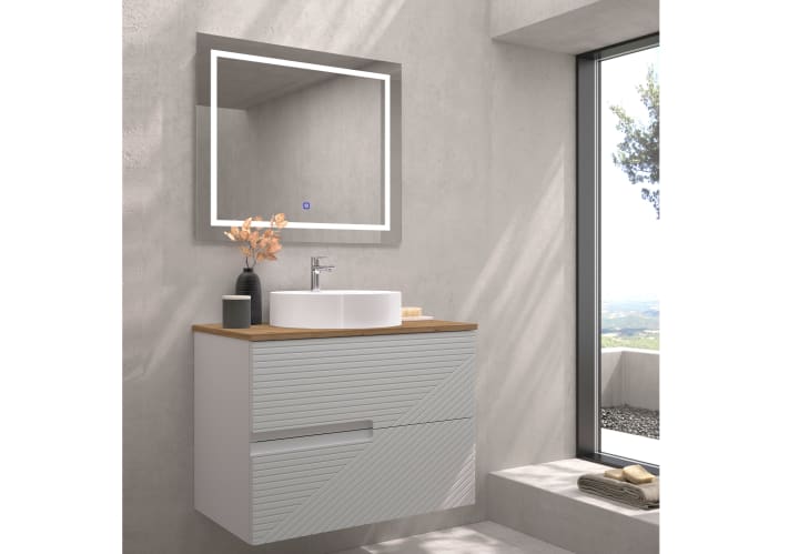 Mueble de baño con encimera de madera Bruntec Limo colores Principal 3