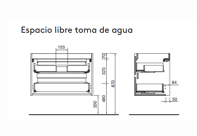 Conjunto mueble de baño Salgar Noja Croquis 13