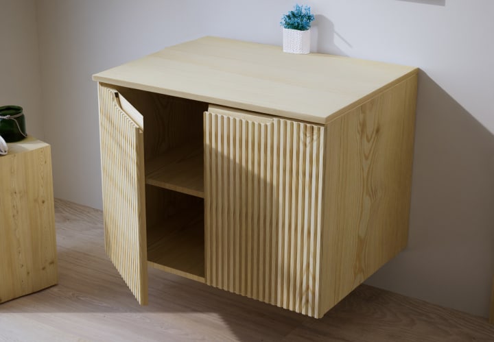 Mueble de baño con encimera de madera maciza Bruntec Alpes 14 Detalle 3