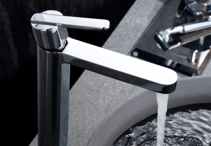 Pack Grifo de lavabo caño alto Imex Roma + Válvula click-clack Detalle 5