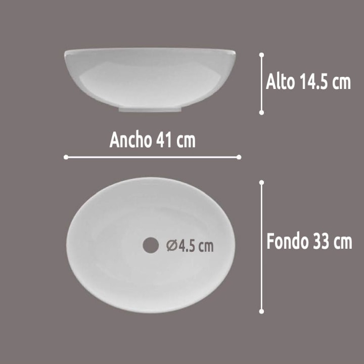 Lavabo sobre encimera Art and Bath Oval Croquis 2