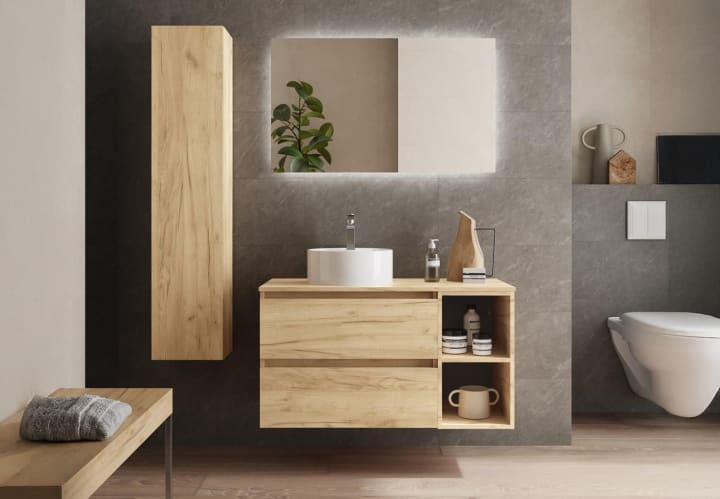 Conjunto mueble de baño con lavabo sobre encimera Salgar Bequia Principal 2