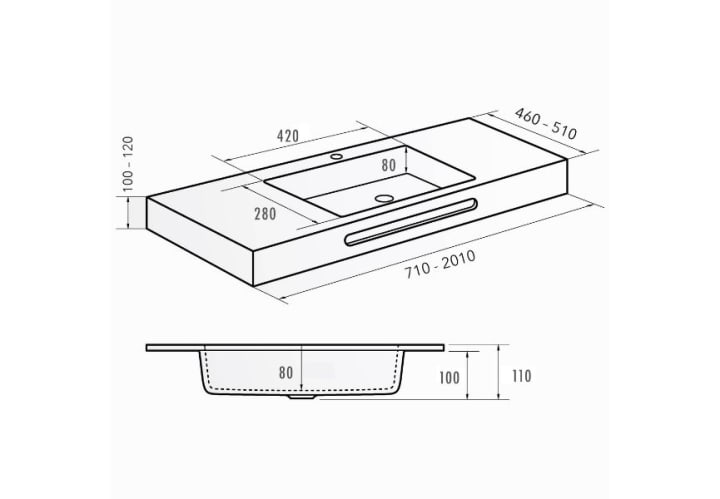 Lavabo encastrado Bruntec Formas Croquis 2