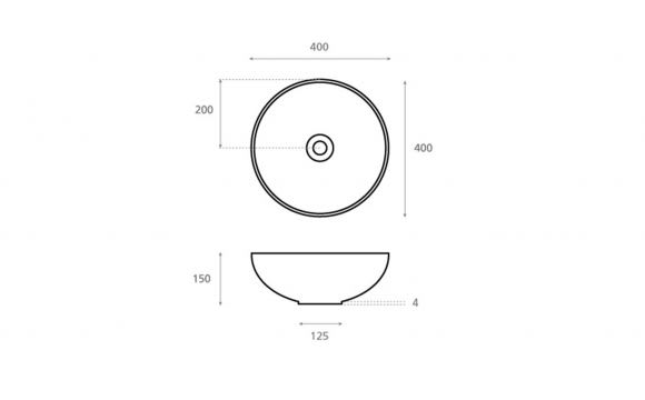 Lavabo sobre encimera Bathco Microcement Croquis 6