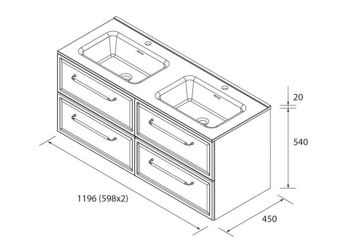 Conjunto mueble de baño Salgar Runa Croquis 18