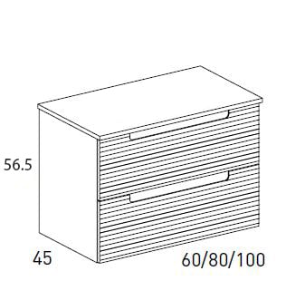 Mueble de baño con encimera HDF Compatech Visobath Kyoto Croquis 12
