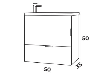 Conjunto mueble de baño fondo reducido 35 cm Campoaras Petit Croquis 5
