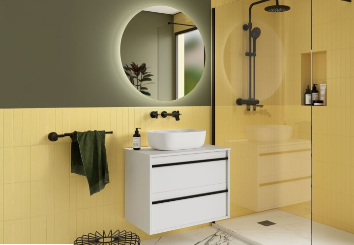 Mueble de baño con encimera de madera Salgar Attila Ambiente 17