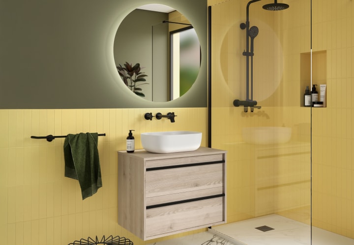 Mueble de baño con encimera de madera Salgar Attila Ambiente 13