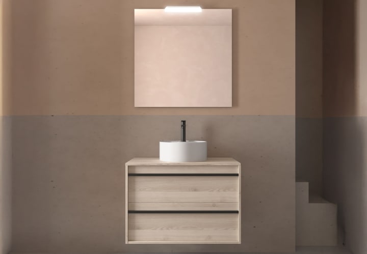 Mueble de baño con encimera de madera Salgar Attila Ambiente 21
