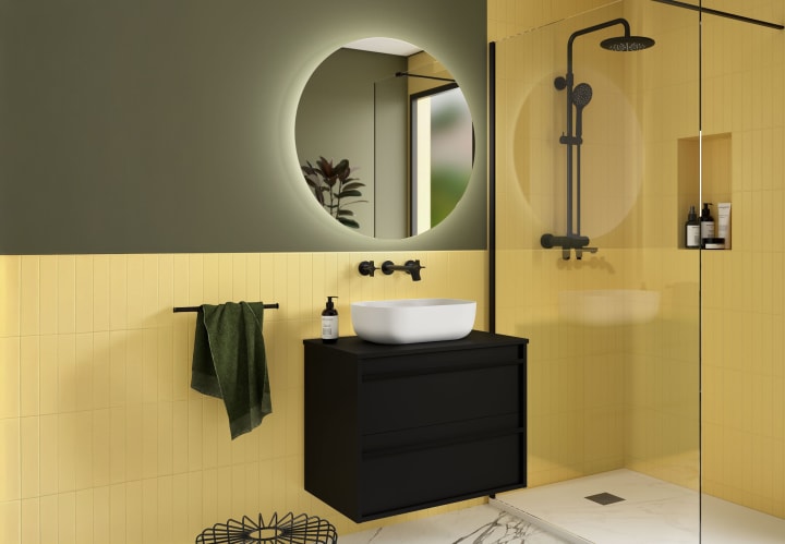 Mueble de baño con encimera de madera Salgar Attila Ambiente 10