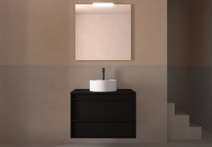Mueble de baño con encimera de madera Salgar Attila Ambiente 19