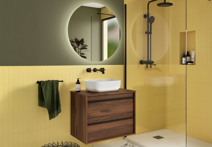 Mueble de baño con encimera de madera Salgar Attila Ambiente 14