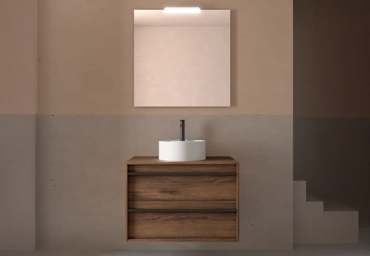 Mueble de baño con encimera de madera Salgar Attila Ambiente 22