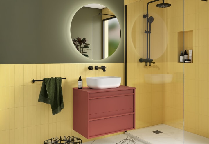 Mueble de baño con encimera de madera Salgar Attila Ambiente 15