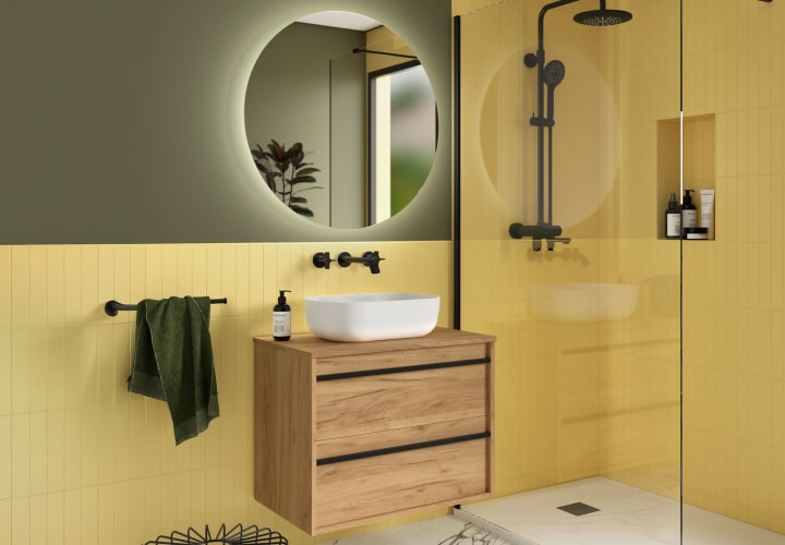 Mueble de baño con encimera de madera Salgar Attila Ambiente 16