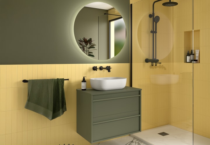 Mueble de baño con encimera de madera Salgar Attila Ambiente 12