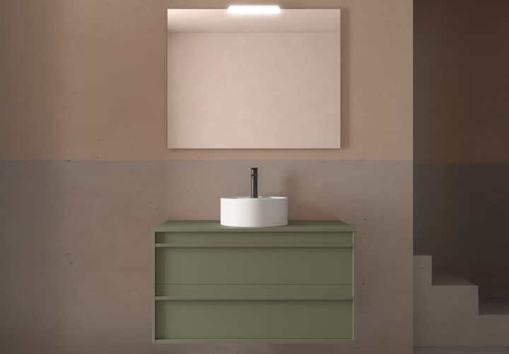 Mueble de baño con encimera de madera Salgar Attila Ambiente 26