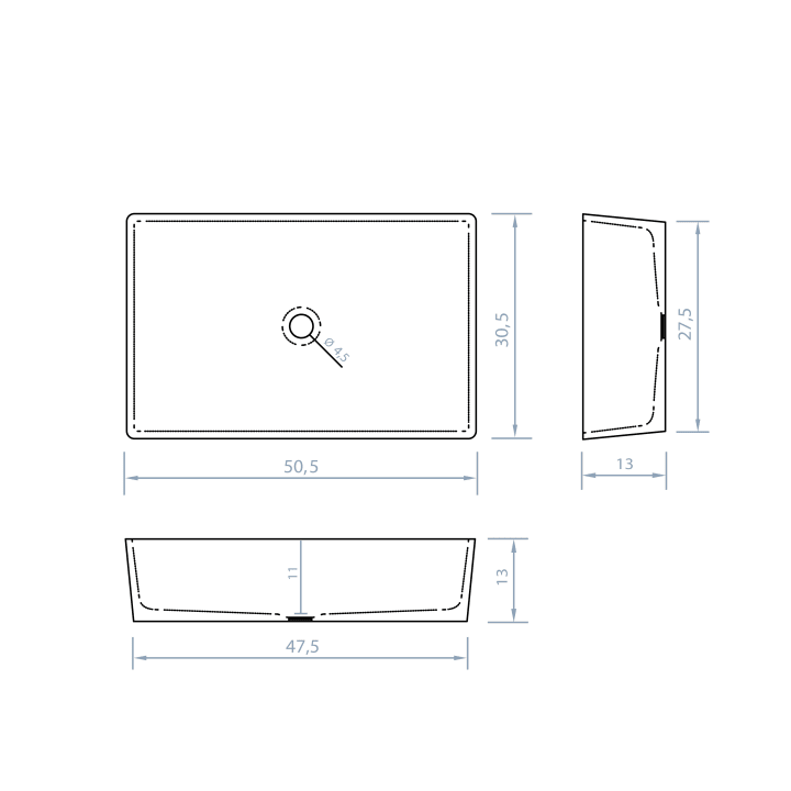 Lavabo sobre encimera Bruntec Athos Croquis 1