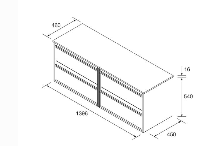 Mueble de baño con encimera de madera Salgar Attila Croquis 9