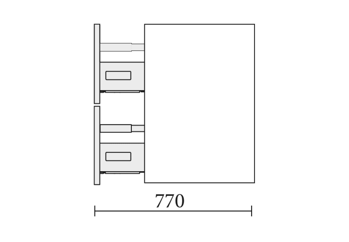 Mueble de baño con encimera de madera Salgar Renoir Croquis 9