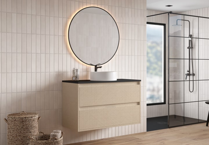 Mueble de baño con encimera Piedra Compactada negra Bruntec Artemisa Principal 7