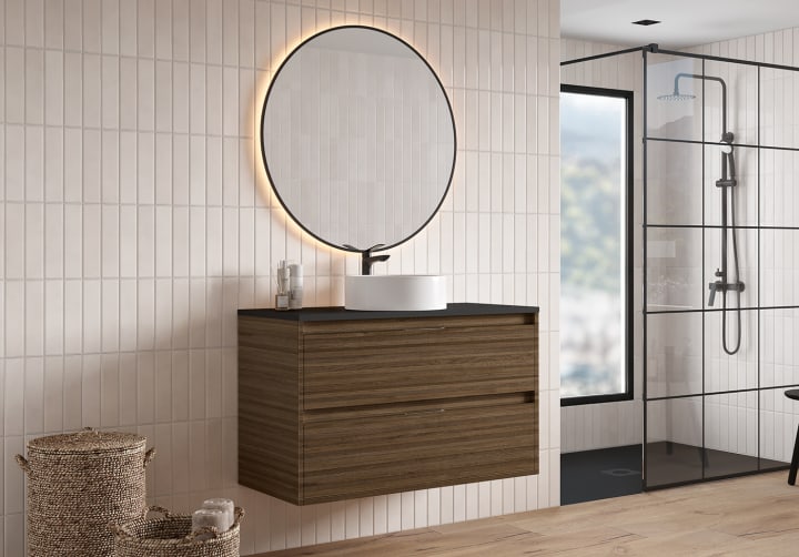 Mueble de baño con encimera Piedra Compactada negra Bruntec Artemisa Principal 9