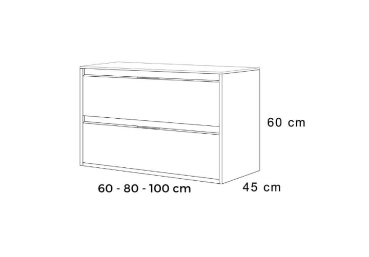 Mueble de baño con encimera Piedra Compactada negra Bruntec Artemisa Croquis 13