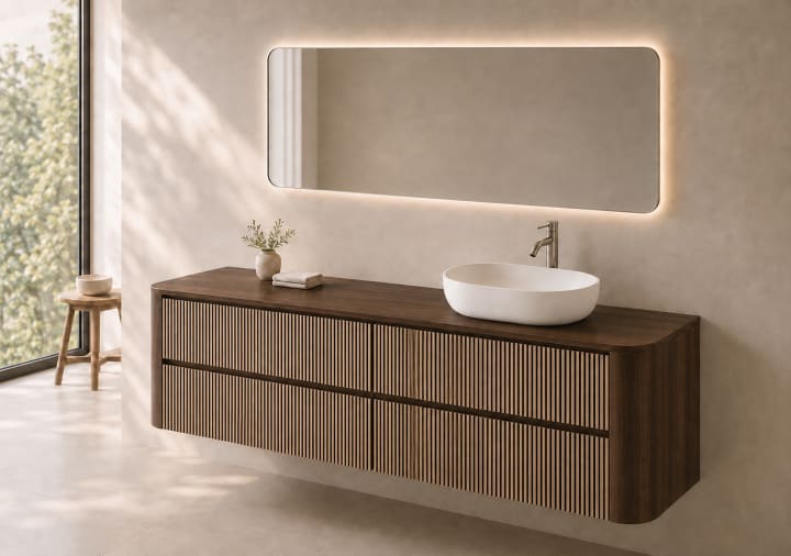 Mueble de baño con encimera de madera Bruntec Duna Principal 8