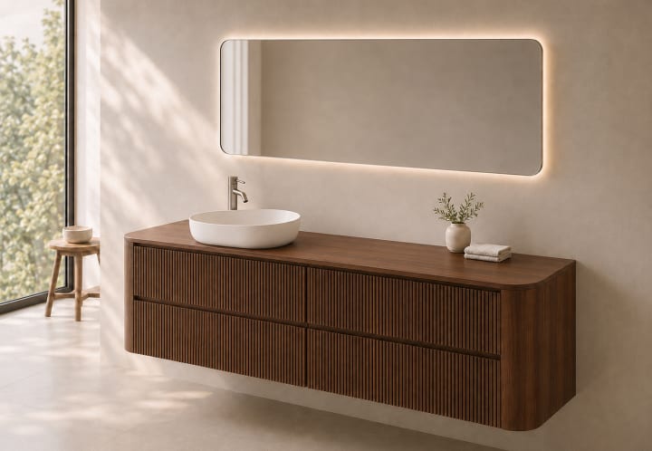 Mueble de baño con encimera de madera Bruntec Duna Principal 6