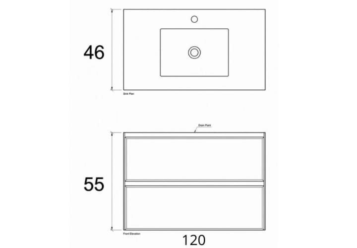 Conjunto mueble de baño Viso Granada Croquis 14