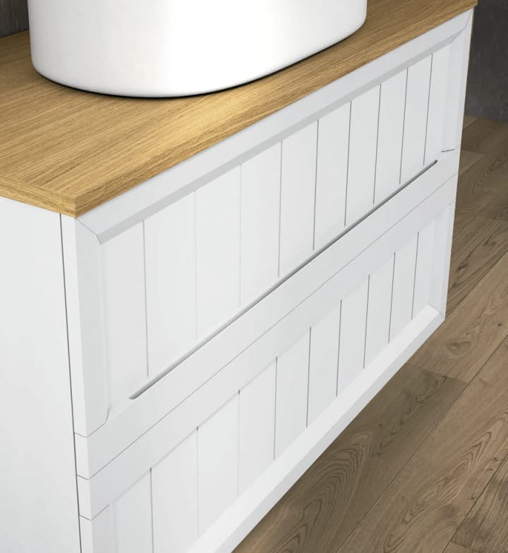 Mueble de baño con encimera de madera natural roble Terra Campoaras Detalle 1