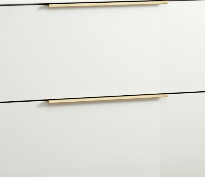 Conjunto mueble de baño fondo reducido 39cm Coycama Comet tirador dorado Detalle 5