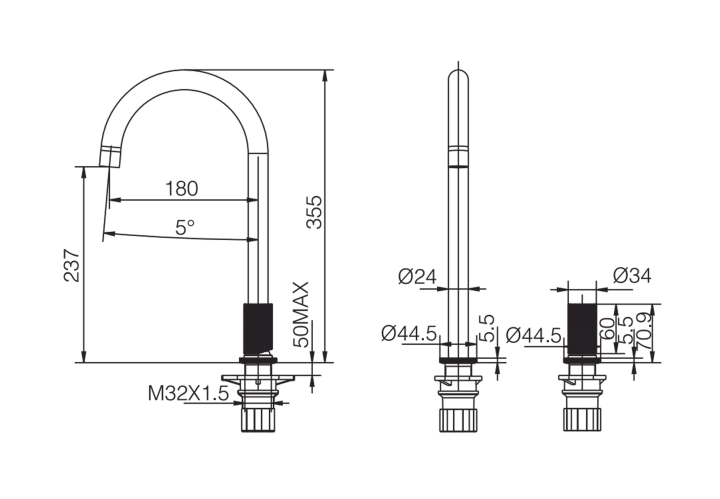 Grifo de cocina Imex de Manacor Croquis 7
