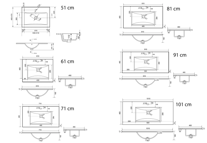 Lavabo encastrado Art and Bath Thin Croquis 4