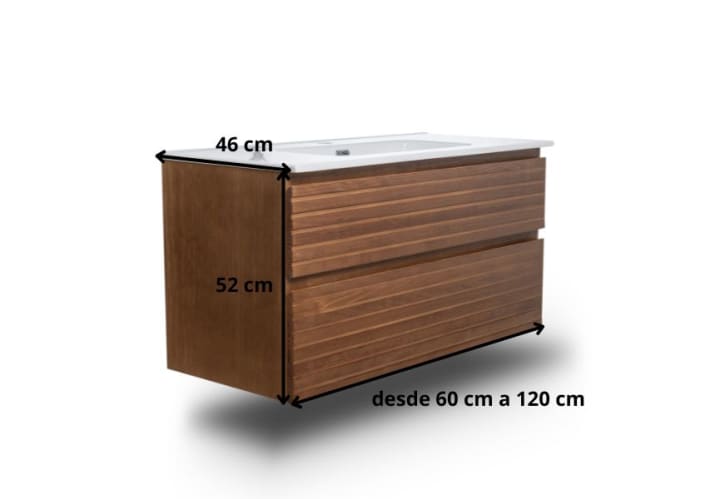 Conjunto de mueble de baño de Palilleria Horizontal Bruntec Alpes 1 Croquis 9