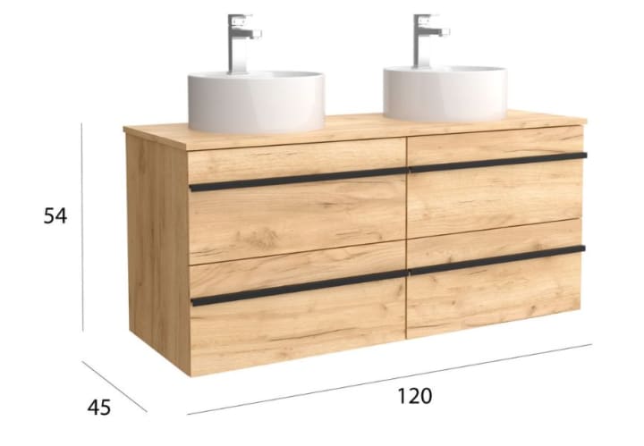 Conjunto mueble de baño con lavabo sobre encimera Salgar Born Detalle 3